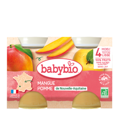 Babybio Mangue Pomme de Nouvelle-Aquitaine 2x130g