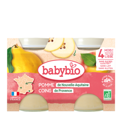 Babybio Pomme de Nouvelle-Aquitaine Coing de Provence 2x130g