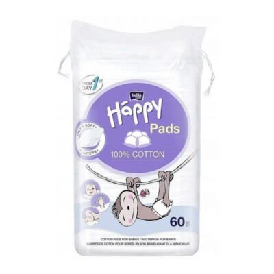 Bella Baby Happy Pads 60 carrés de coton 100% coton
