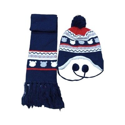 Bonnet d'hiver avec oreillettes pour enfants, bleu