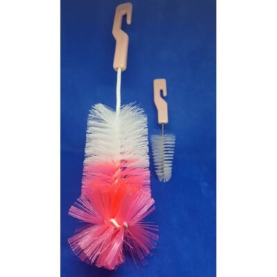 Lot de 2 brosses roses pour nettoyer biberons et tétines