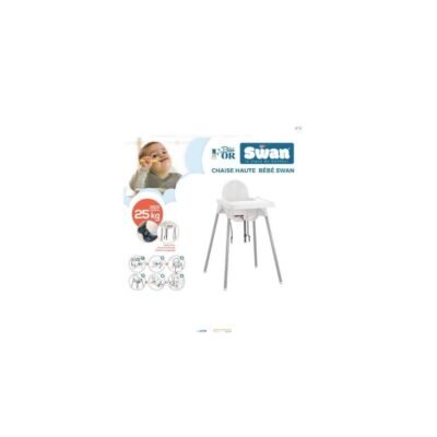 Chaise haute Swan avec tablette et ceinture