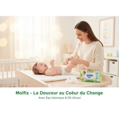 Lingettes isotoniques Molfix, 2x60 pièces
