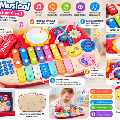 Multifunction Musical Piano sur fond blanc