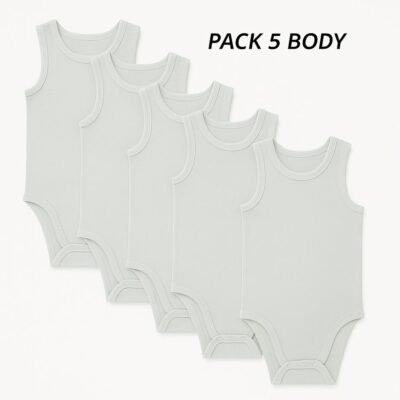 Pack de 5 bodies sans manches en coton