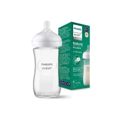 Philips Avent Natural Response biberon en verre 240 ml avec sa boîte, 1 mois et plus