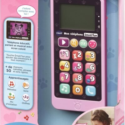 VTech Mon téléphone émoti’fun rose 80-603755 téléphone éducatif 18 mois