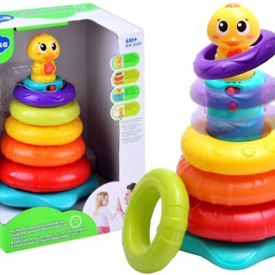 HOLA Little Rainbow Duck Stacking Toy 2101 – anneaux colorés et canard